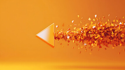 Poster - Abstract arrow with motion effect on orange background