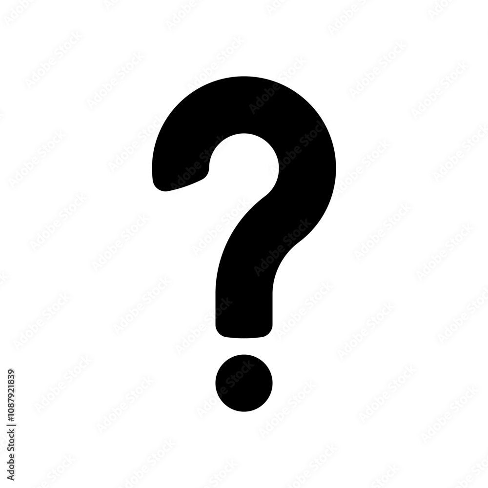 Question mark icon. Black silhouette. Front and side view. Vector ...