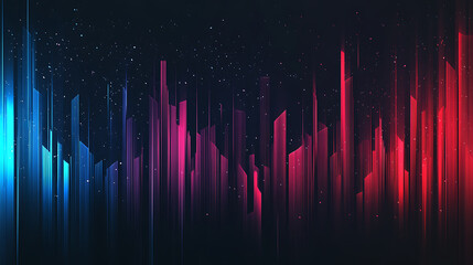 Poster - Abstract background with blue and red gradients, geometric shapes, diagonal lines modern look