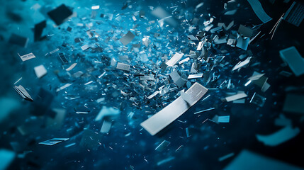Poster - Deleting unnecessary files and data, symbolizing the concept of digital waste management and freeing up disk space