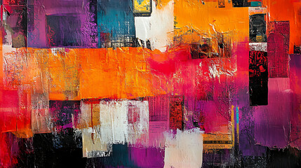 Poster - An abstract background created from old, torn street posters, featuring a diverse range of textures and colors