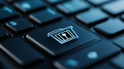 Poster - An image depicting the concept of deleting unnecessary digital files and managing electronic waste, featuring a recycle bin icon on a computer keyboard
