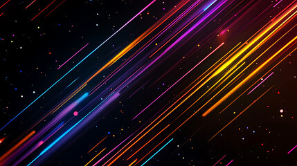 Wall Mural - black background with diagonal thin lines of light