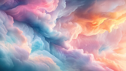Poster - Ethereal pastel cloud background dreamy and soft abstract illustration created with ai tools
