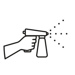 Canvas Print - hand holding spray tan gun line icon. clipart image isolated on white background.