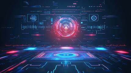 Leinwandbilder - Glowing abstract technology code on dark screen big data and iot concept futuristic digital background illustration