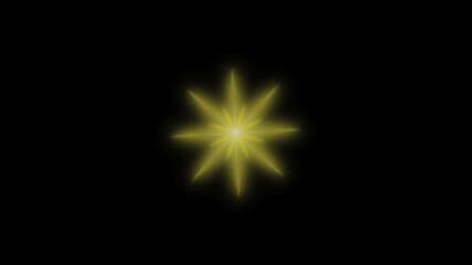 Wall Mural - glowing and twinkling star motion graphics on black screen background. gold shiny optical flare ligh