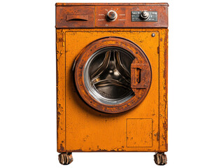 Vintage Orange Washing Machine with Rusty Finish