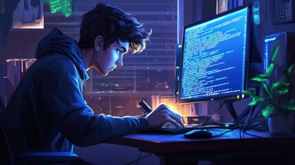 Programmer at Night