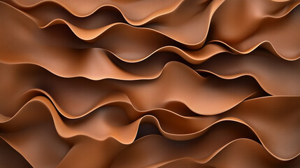 Wall Mural - soft brown leather fabric with a gentle fold, showcasing rich texture and warm tones, evoking a sense of luxury, comfort, and timeless elegance