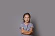 © New Africa - Orphanage concept. Sad girl on gray background