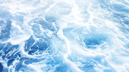 Wall Mural - closeup of foamy blue water surface with whitecaps.