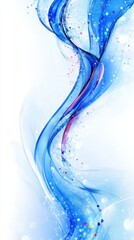 Wall Mural - abstract blue wave with swirling patterns and sparkling dots, ideal for calm backgrounds and artisti