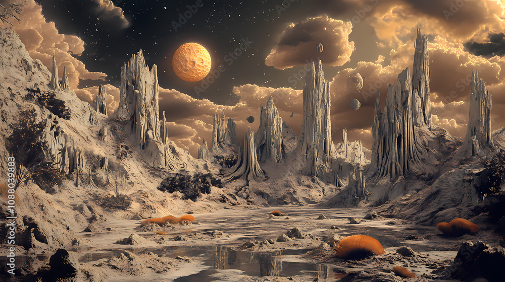 A fang with a sci fi theme featuring alien landscapes and otherworldly ...