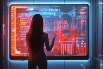 Leinwandbilder - An interactive mirror assesses hair condition and provides personalized AI recommendations for improved hair health and style. Generative AI