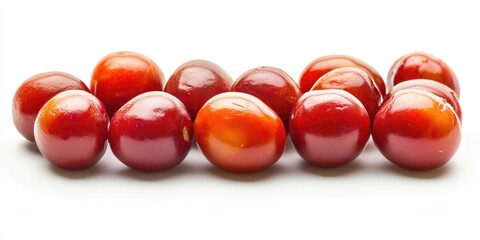 Aufkleber - Ripe Cornelian cherries (Cornus mas) - isolated on a white background.