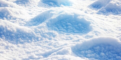 Poster - Close-up of large snow drifts. Bright white snow background under intense sunlight. Winter snow texture. Thick snow on the road. Christmas and New Year festivities.