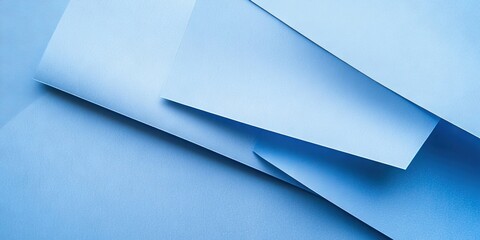 Aufkleber - Blue sheets of paper against a white isolated background.