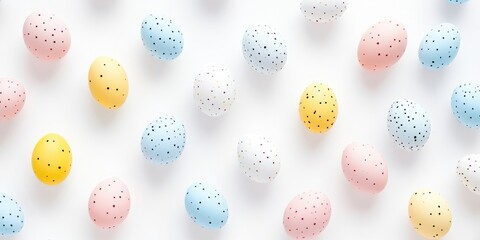 Aufkleber - Easter eggs placed on a white background