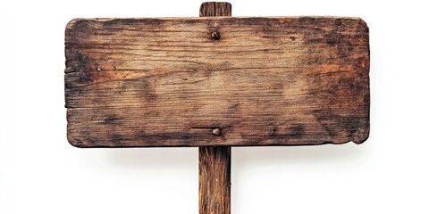 Leinwandbilder - Blank wooden signboard on a white background