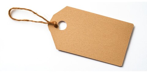Poster - Cardboard gift tag featuring a text space, isolated on a white background.