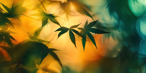 Poster - Blurred abstract image of leaves in defocus.