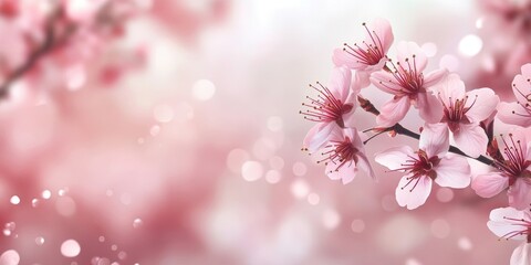Aufkleber - Sakura cherry blossom flowers for a background with copyspace.