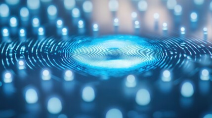 A detailed close-up of a biometric authentication sensor array, demonstrating secure access control and identification verification, Biometric technology style