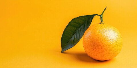 Poster - Tangerine on an attractive background. High-quality backdrop. Copyspace