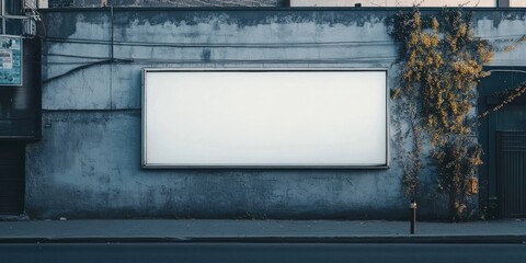 Poster - A large empty billboard on a wall along the street, featuring banners that allow space for your own text.