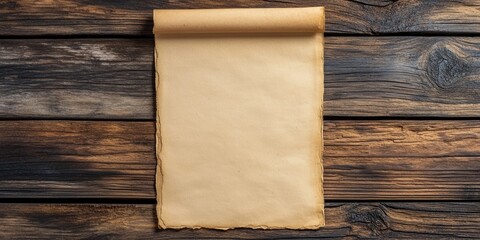 Poster - Blank Vintage Paper on a Wooden Table