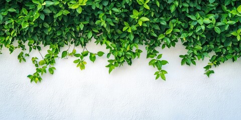 Aufkleber - Vibrant green leaves and a white wall