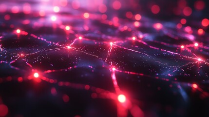 Aufkleber - Abstract glowing pink and purple network background.