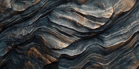 Leinwandbilder - Detail of natural uneven stone, wavy rock background