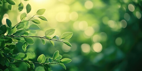 Poster - Green nature with copyspace serves as a natural background or wallpaper.