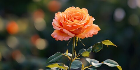 Poster - an orange rose plant outdoors