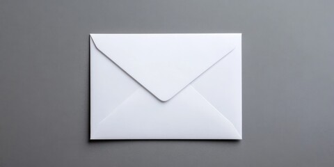 Poster - White, blank envelope on a gray background with copyspace.