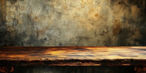 Aufkleber - Wooden table surface on a grunge background