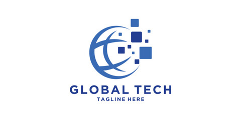 Wall Mural - logo design global tech, digital, modern, logo design vector, symbol, icon, idea, creative.