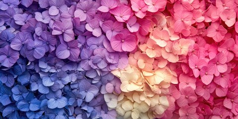 Aufkleber - Vibrantly bloomed colorful hydrangea flowers