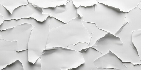 Poster - White paper blank, ripped and torn background with creased and crumpled textures suitable for grunge posters and placards.