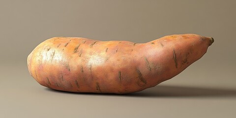 Poster - Fresh sweet potato against a brown background.