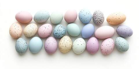 Aufkleber - A collection of multi-colored pastel mini eggs symbolizing Easter, set against a white background.
