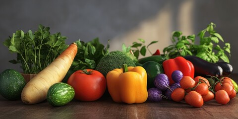 Canvas Print - Fresh vegetables for a kitchen theme.