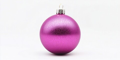 Aufkleber - Fuchsia Christmas decoration sphere against a white background.