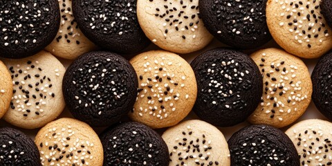 Poster - Cookie backgrounds featuring black and white sesame.