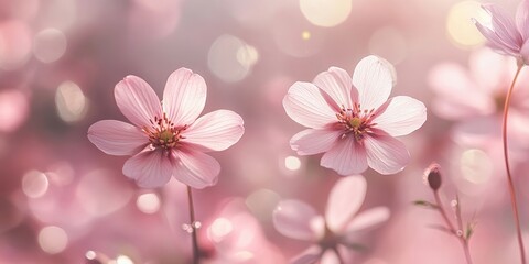 Leinwandbilder - Soft focus floral background featuring copyspace. Created using a lens baby and macro lens.
