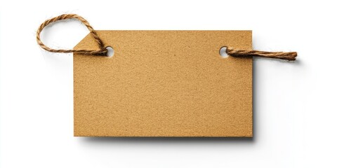 Aufkleber - Cardboard gift tag featuring a text space, isolated on a white background.