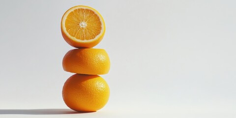 Aufkleber - So citrusy. A studio capture of a stack of juicy oranges set against a white background.