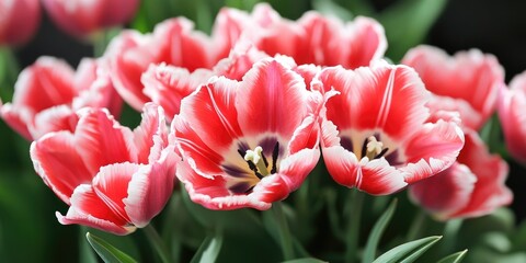 Aufkleber - Tulip Columbus Terry Color: red with a white edge bouquet